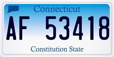 CT license plate AF53418