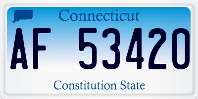 CT license plate AF53420