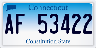CT license plate AF53422
