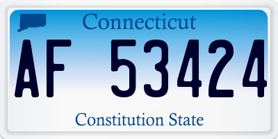 CT license plate AF53424