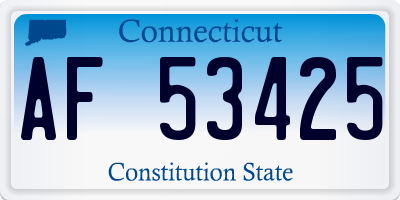 CT license plate AF53425