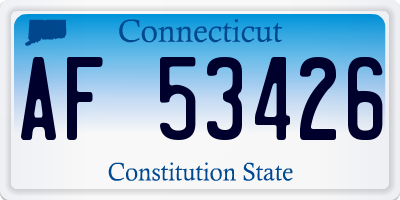 CT license plate AF53426