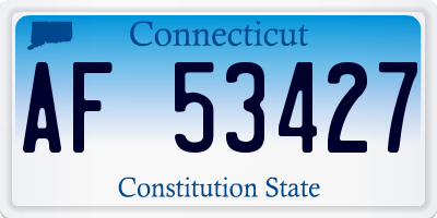 CT license plate AF53427