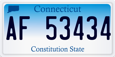 CT license plate AF53434