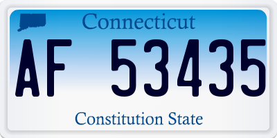 CT license plate AF53435