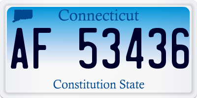 CT license plate AF53436