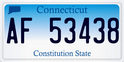 CT license plate AF53438