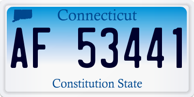 CT license plate AF53441