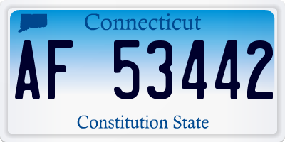 CT license plate AF53442