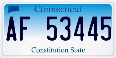 CT license plate AF53445