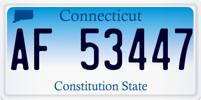 CT license plate AF53447