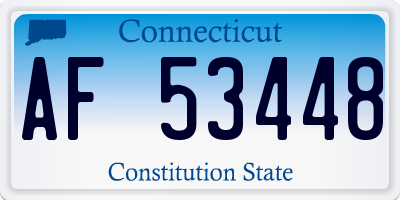 CT license plate AF53448