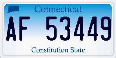 CT license plate AF53449