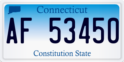 CT license plate AF53450