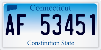 CT license plate AF53451