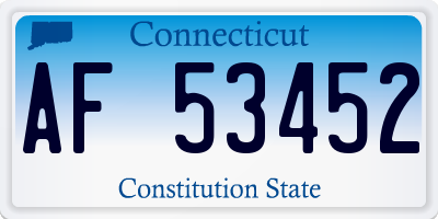 CT license plate AF53452