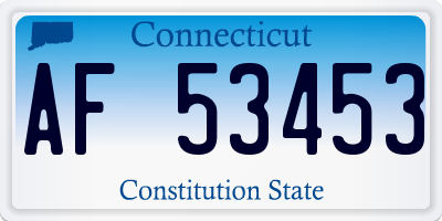 CT license plate AF53453