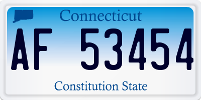 CT license plate AF53454
