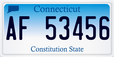CT license plate AF53456