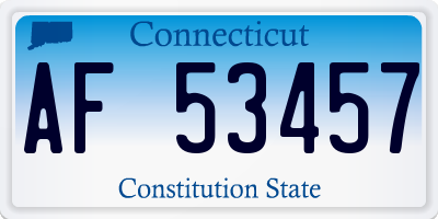 CT license plate AF53457