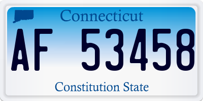 CT license plate AF53458