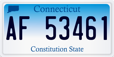 CT license plate AF53461