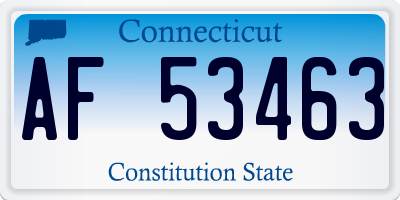 CT license plate AF53463