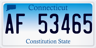 CT license plate AF53465