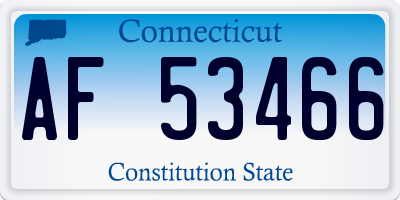CT license plate AF53466