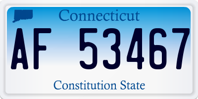CT license plate AF53467