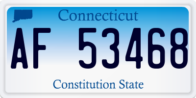 CT license plate AF53468
