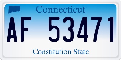 CT license plate AF53471