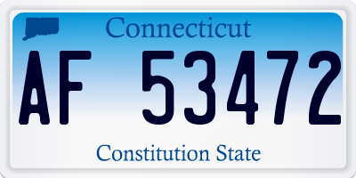CT license plate AF53472