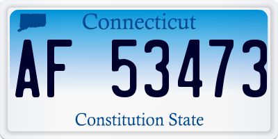 CT license plate AF53473