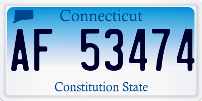 CT license plate AF53474