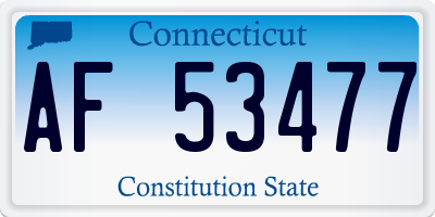 CT license plate AF53477