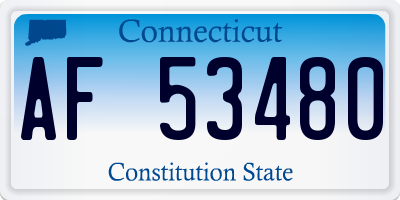 CT license plate AF53480
