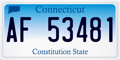 CT license plate AF53481