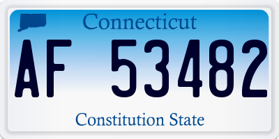 CT license plate AF53482