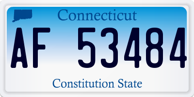 CT license plate AF53484