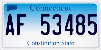 CT license plate AF53485