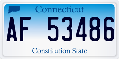 CT license plate AF53486