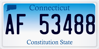 CT license plate AF53488