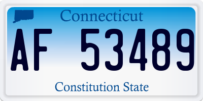 CT license plate AF53489