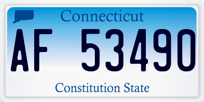 CT license plate AF53490