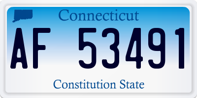 CT license plate AF53491