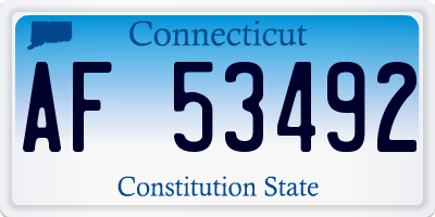 CT license plate AF53492