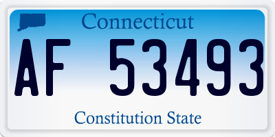 CT license plate AF53493