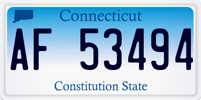 CT license plate AF53494