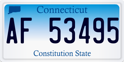 CT license plate AF53495